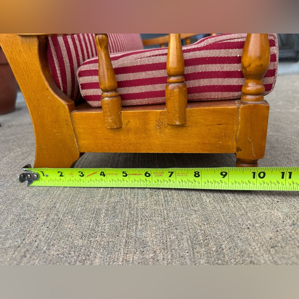 Mid-Century Modern Country-Style Cushioned Wood Sofa for 18" Doll - Picture 10 of 12